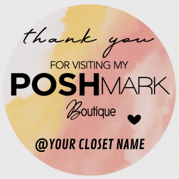 Custom Poshmark Closet Stickers | 2 Inch Round Thank You Labels – STICKERS NEW - Picture 15 of 16